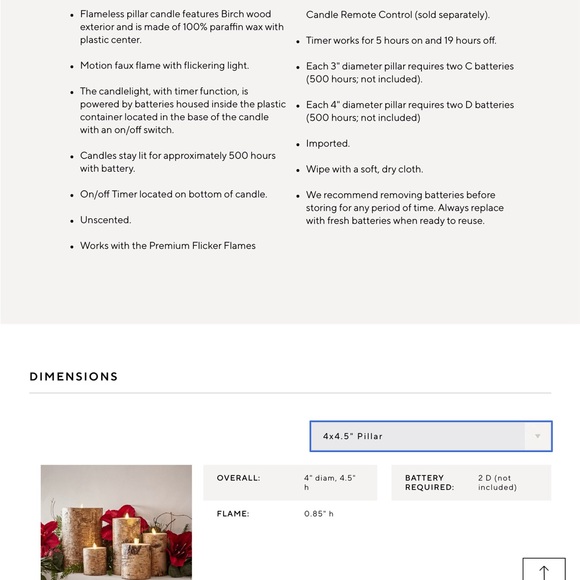 POTTERY BARN Birch Flameless Flickering candle 4 X 4.5” new w/out box - Picture 11 of 12